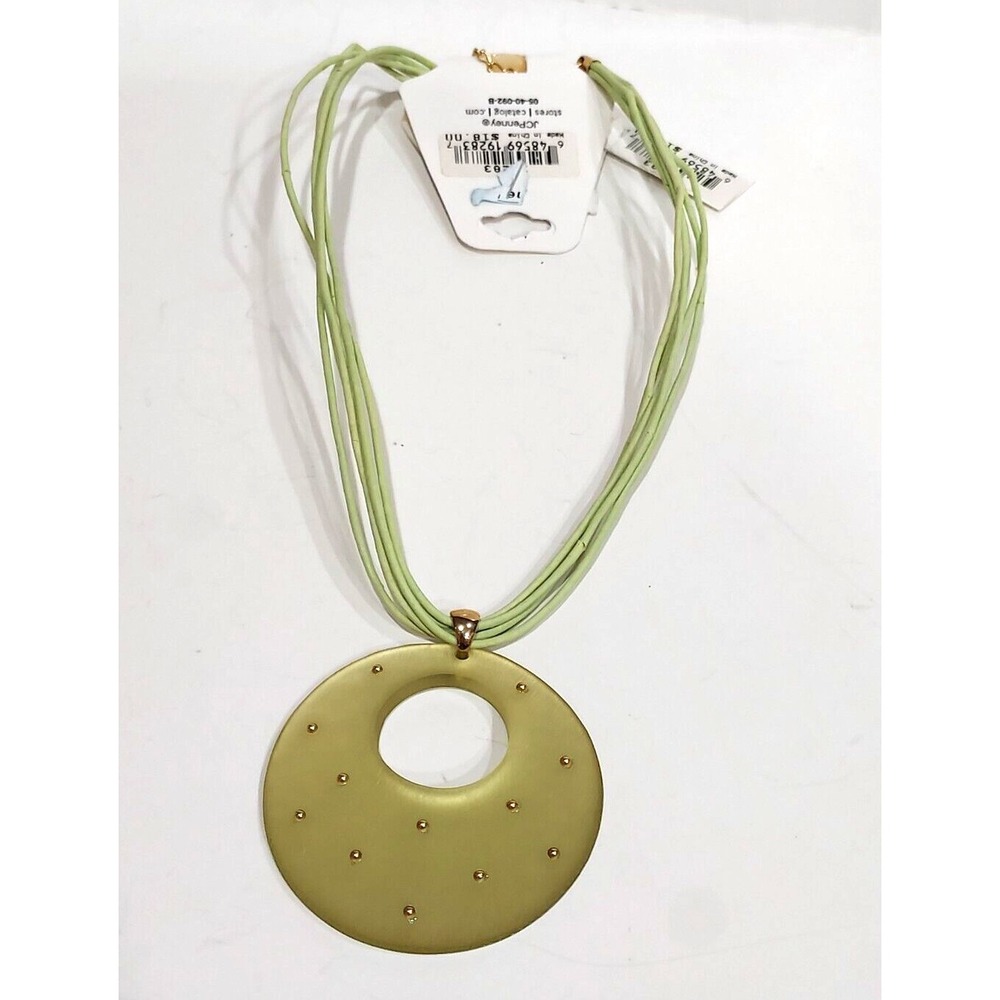 Necklace - Pale Spring Green Multi Cord with Reversible Pendant MIXIT